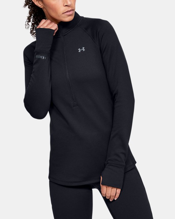 UNDER ARMOUR WOMENS 4.0 BASE LAYER size LARGE L NWT COLDGEAR CREW TOP BLACK 